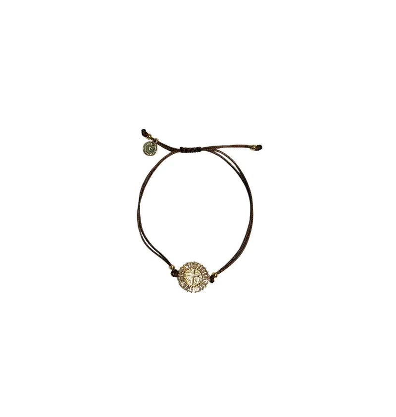 Savannah Cord Bracelet with Sparkle Silhouette Cross