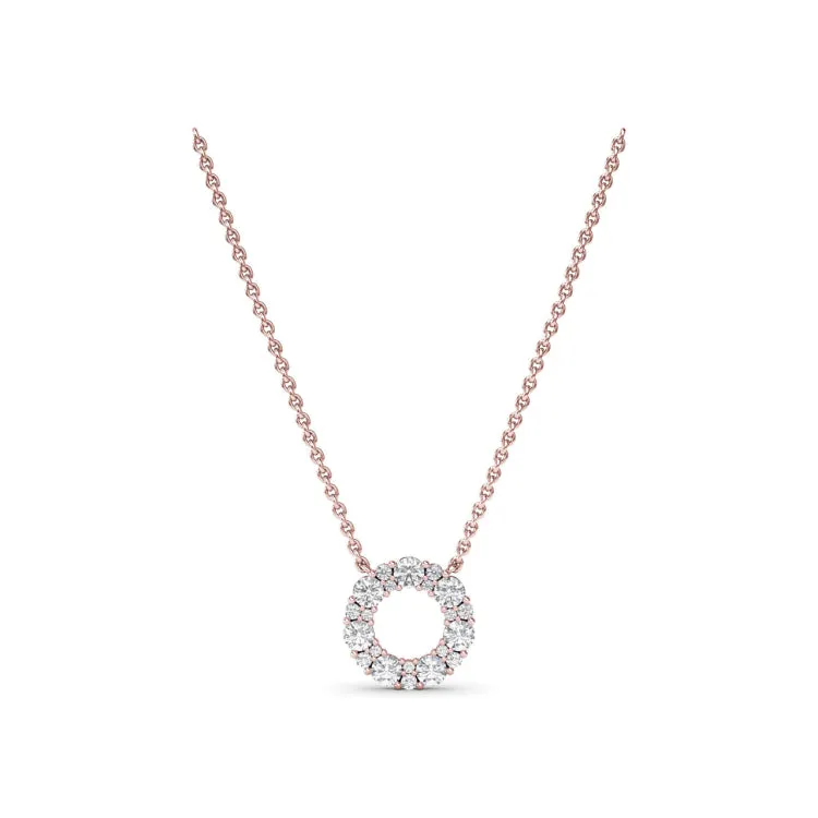 Shared Prong Diamond Circle Necklace
