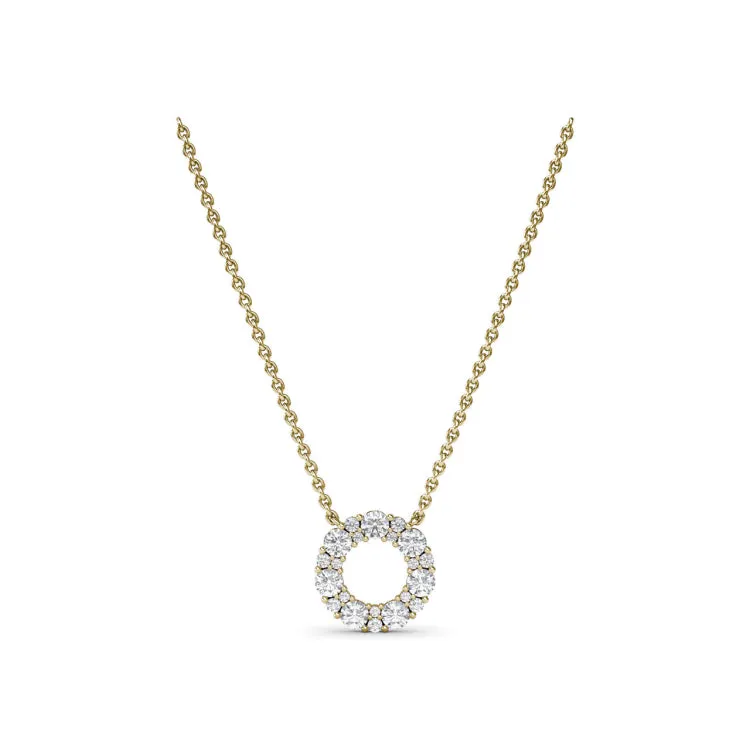 Shared Prong Diamond Circle Necklace