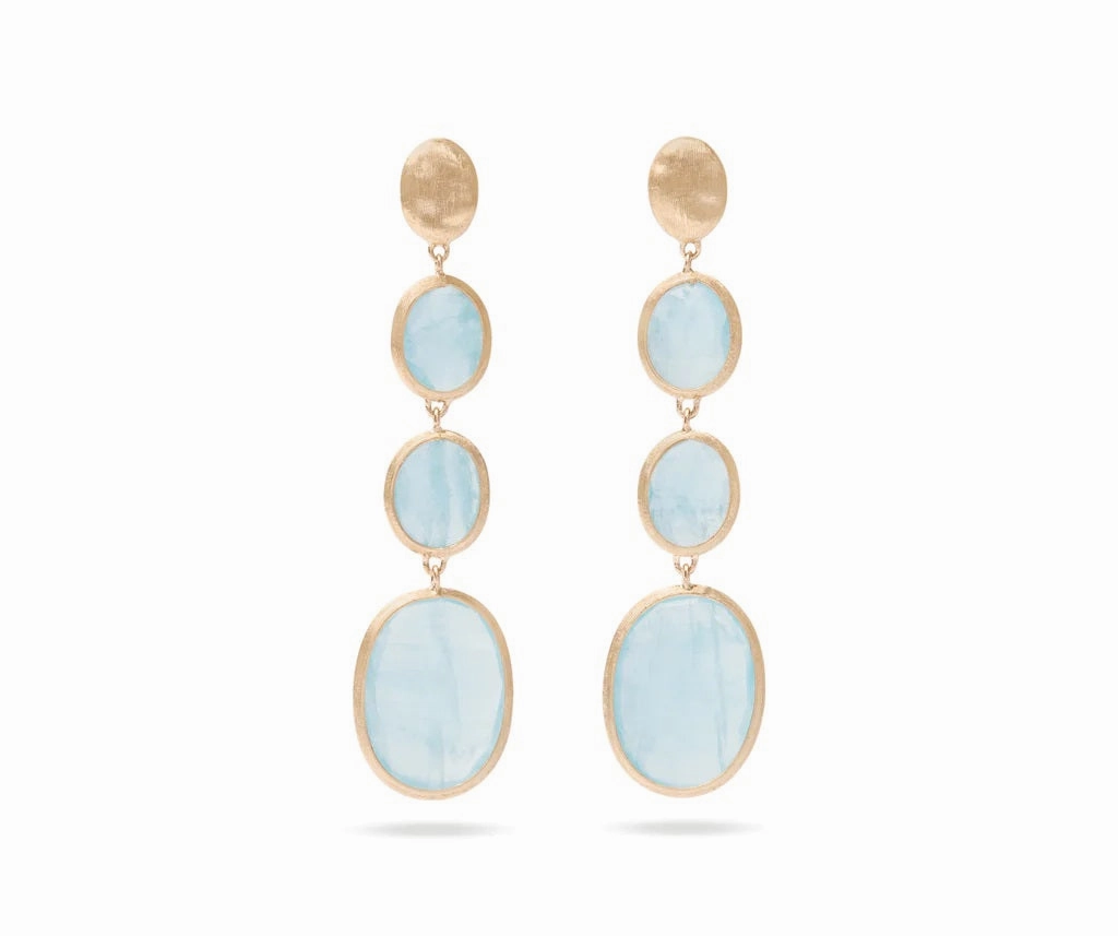 Siviglia Collection 18K Yellow Gold Aquamarine Four Drop Earrings