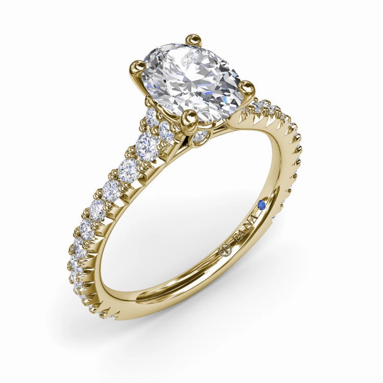 Sophisticated Side Cluster Diamond Band Engagement Ring