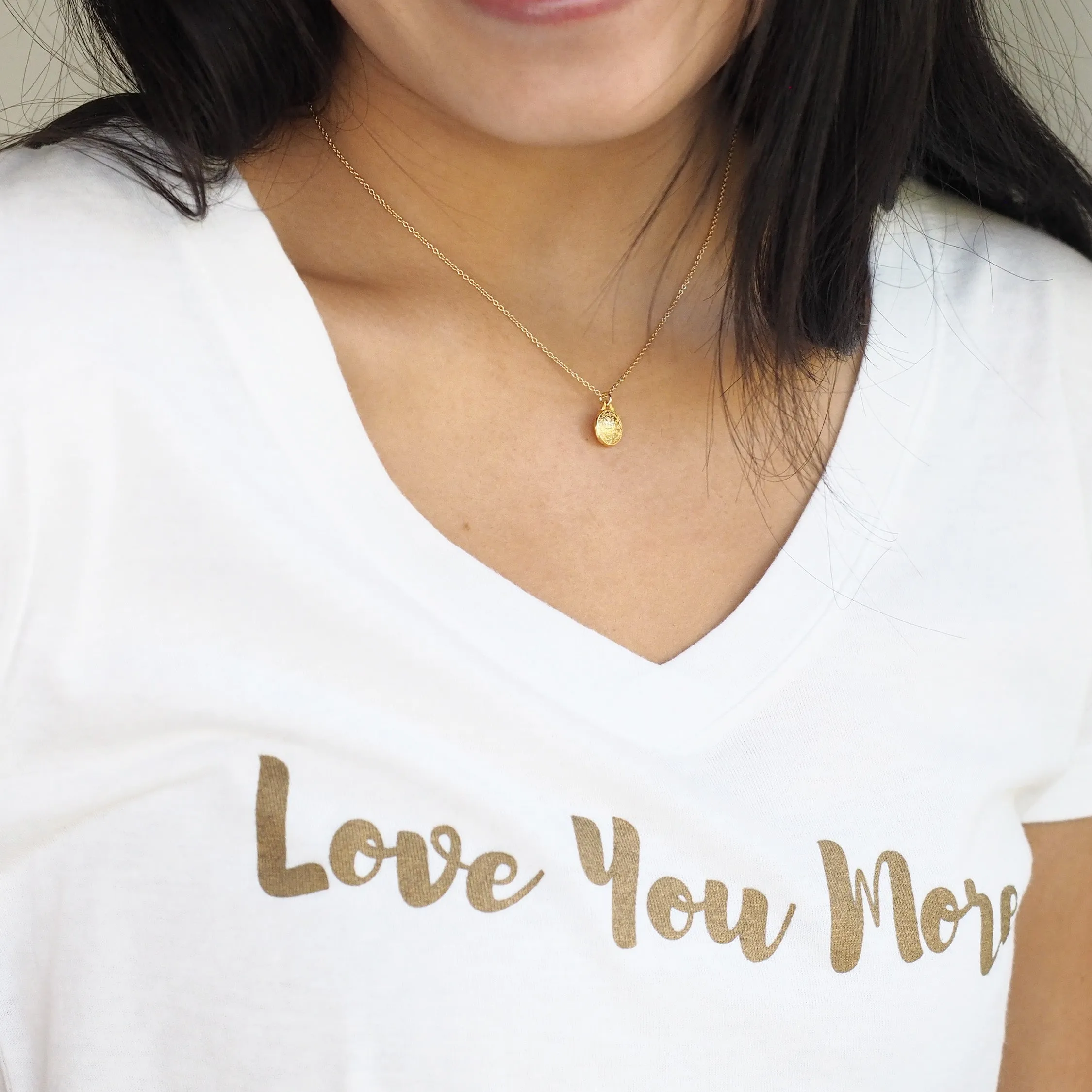 St. Benedict Necklace in Gold Medallion