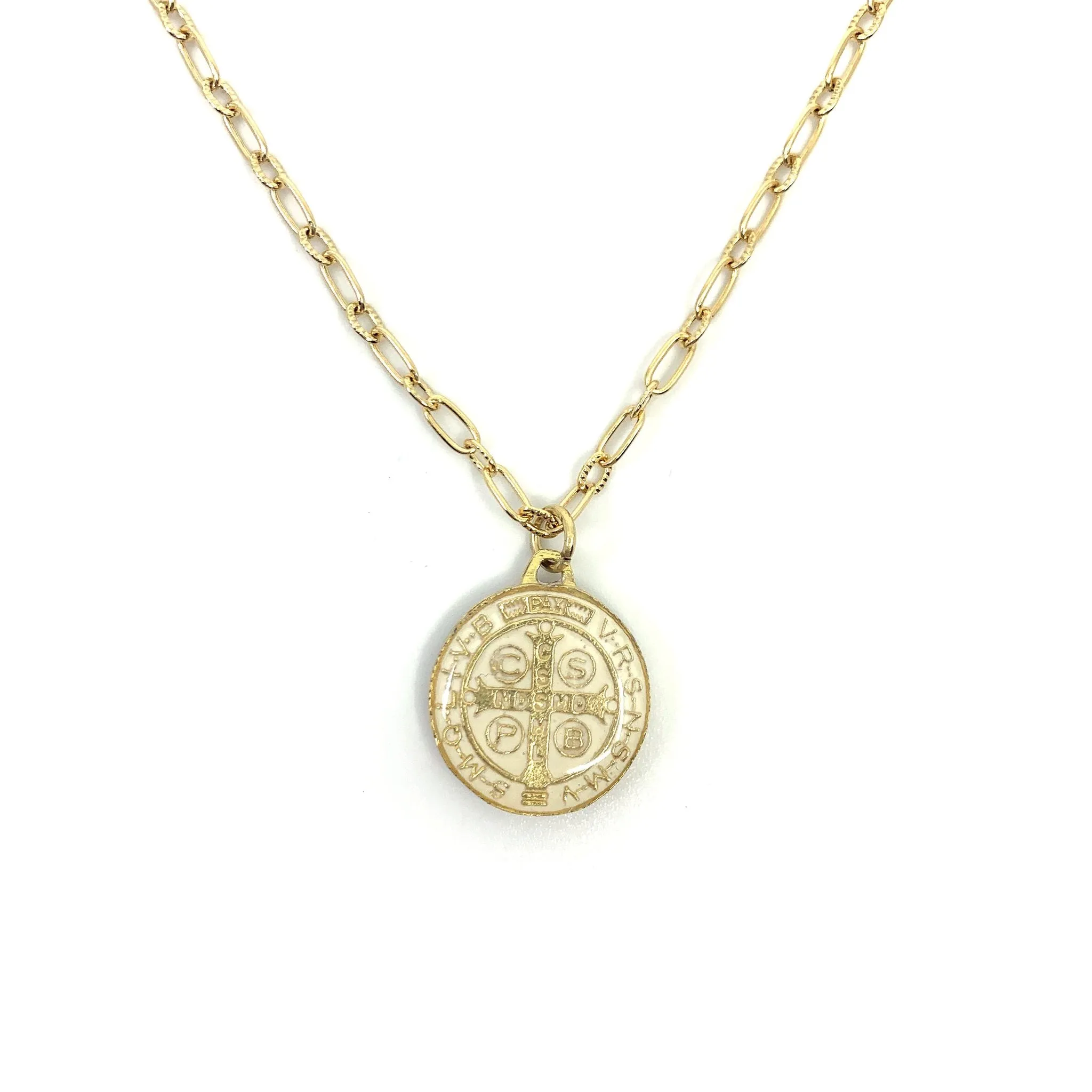 St. Benedict Necklace in Lola Chain with Large Pendant
