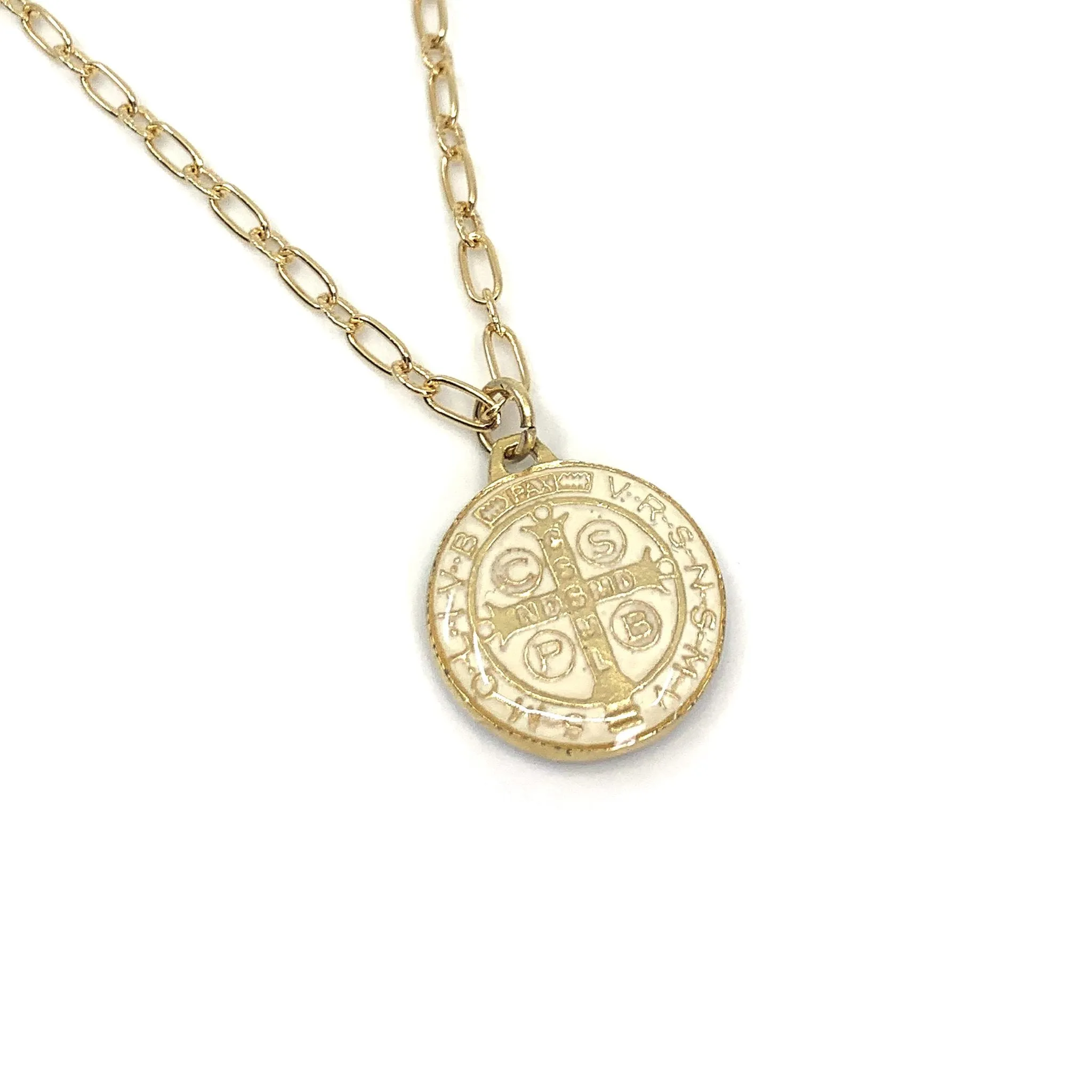 St. Benedict Necklace in Lola Chain with Large Pendant