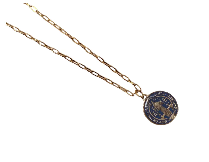 St. Benedict Necklace in Lola Chain with Large Pendant