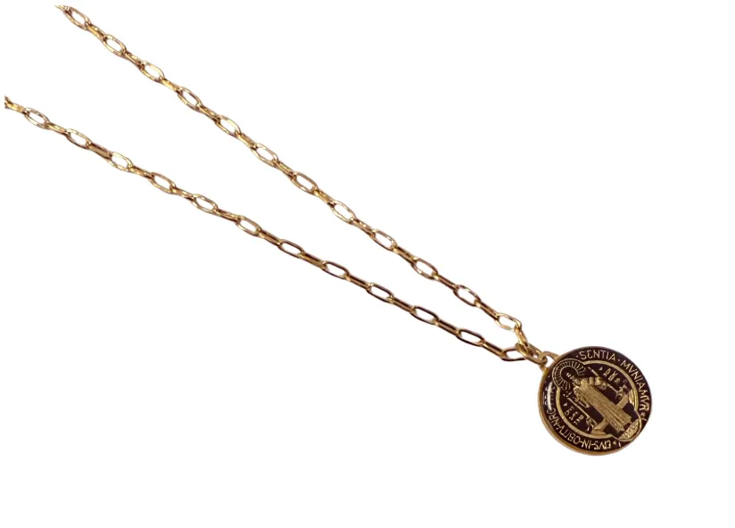 St. Benedict Necklace in Lola Chain with Large Pendant
