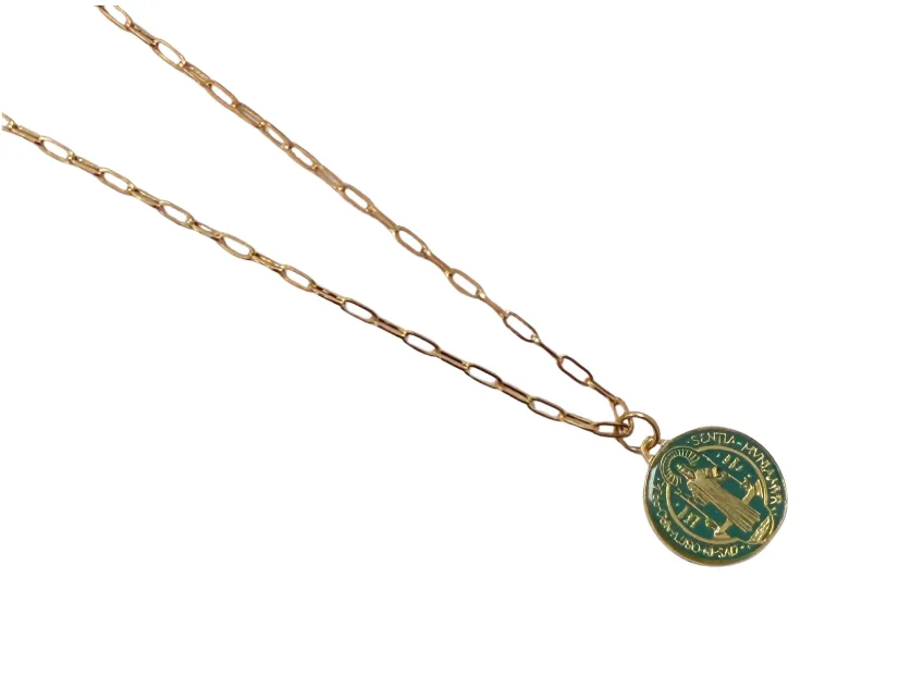 St. Benedict Necklace in Lola Chain with Large Pendant