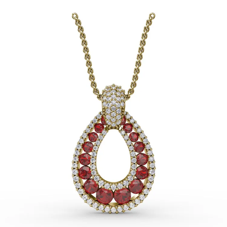 Steal The Spotlight Ruby and Diamond Pendant