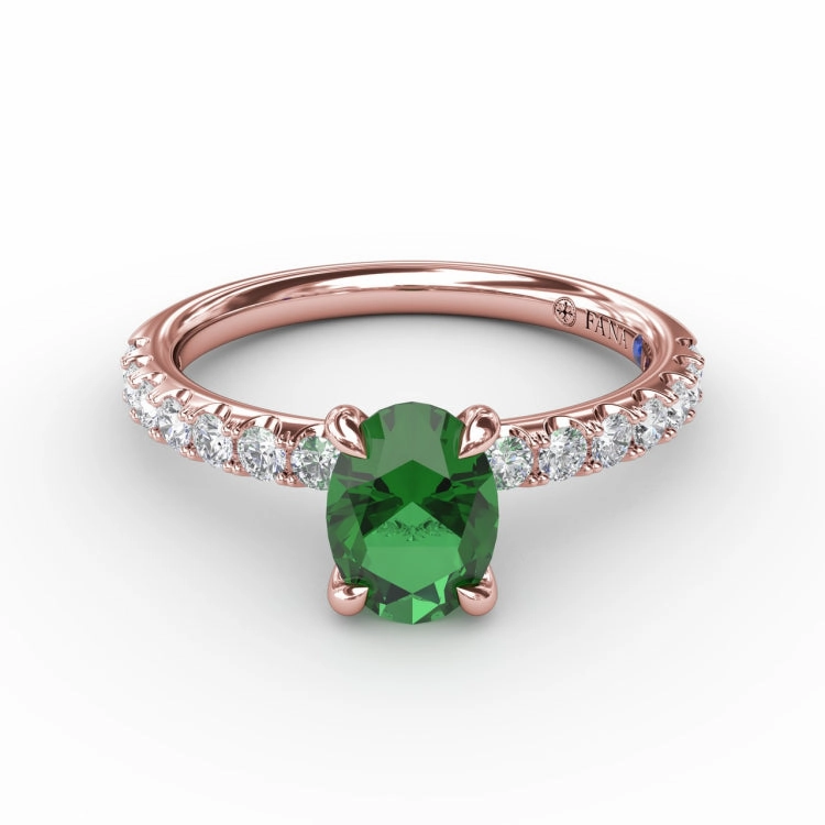 Striking Solitaire Emerald And Diamond Ring