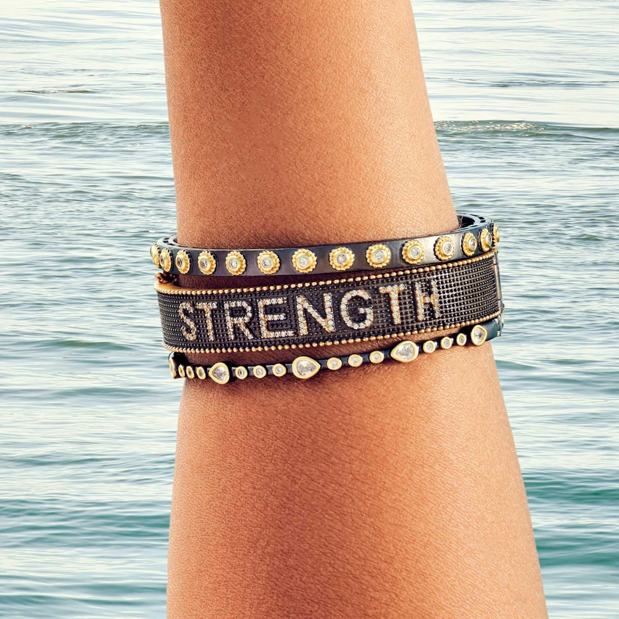 Studded Eternity Hinge Bangle
