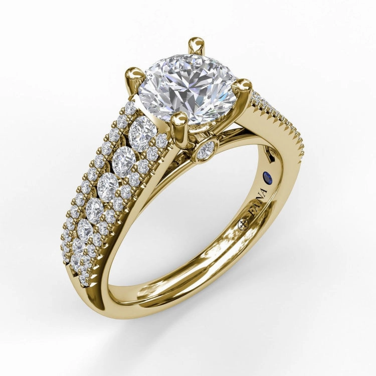 Tapered Shared Prong Engagement Ring
