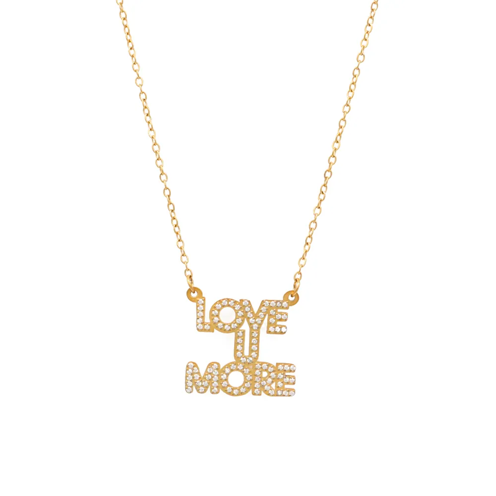 The Love U More Gold Stacked Necklace Bling