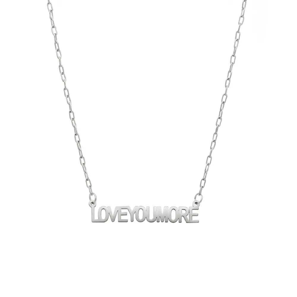 The Love You More Bar Silver Necklace