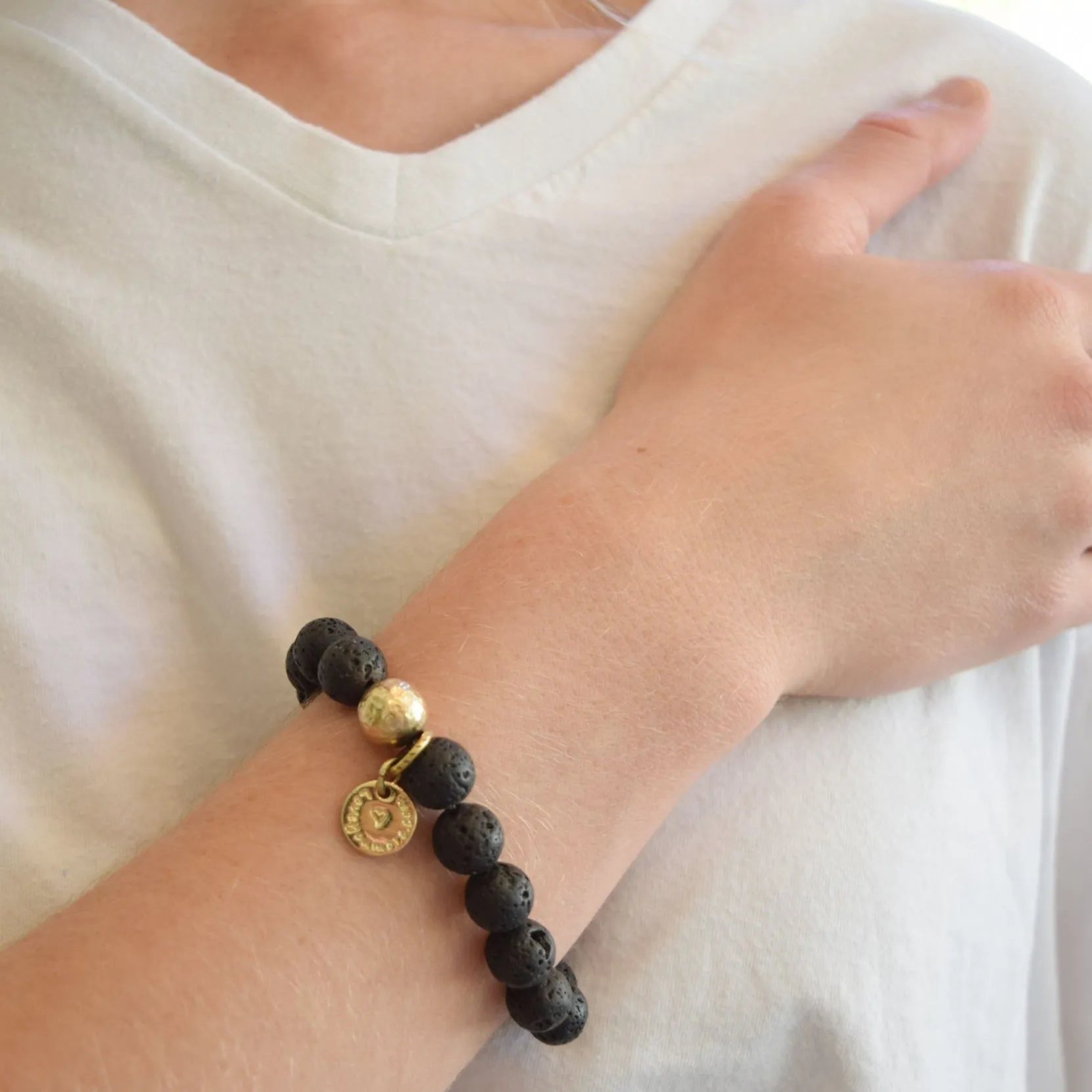 The Luna Bracelet in Black Lava