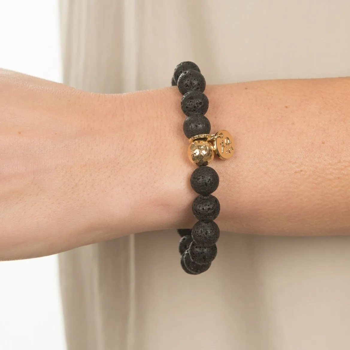 The Luna Bracelet in Black Lava