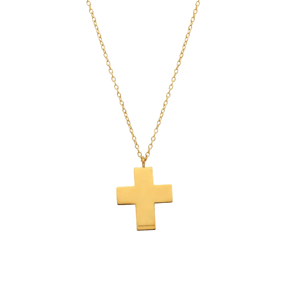 The Polished Gold Walk in Faith Cross Necklace