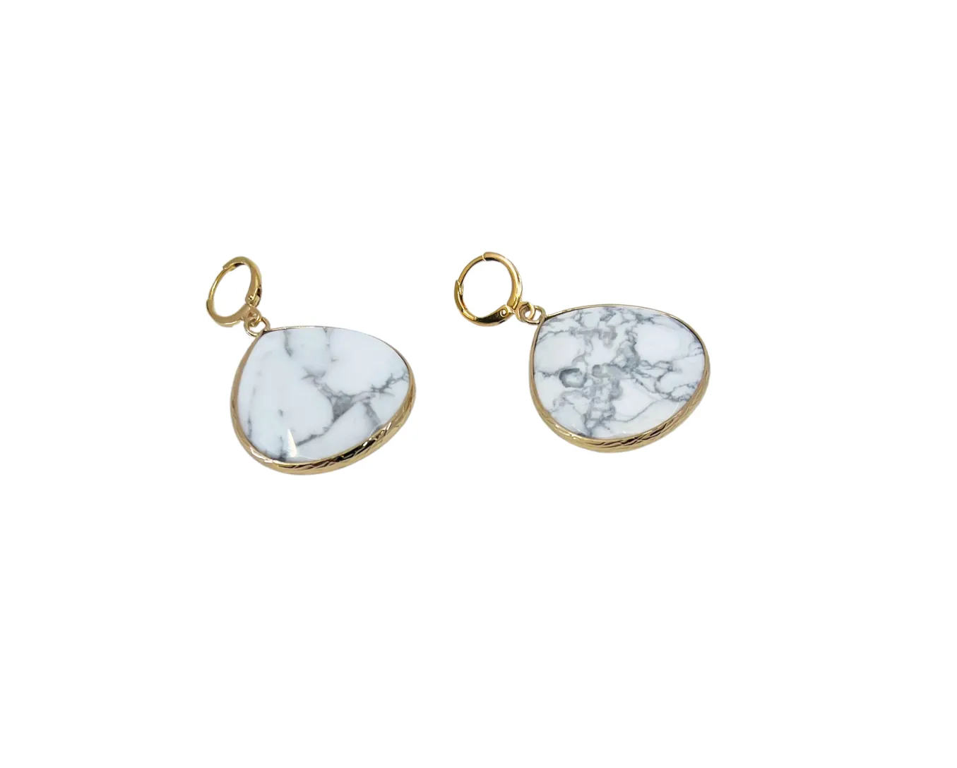 The Teardrop Natural Large Stone Earrings