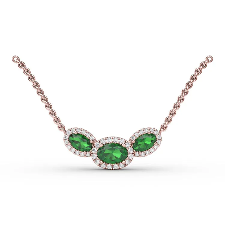 Three Stone Oval Pendant